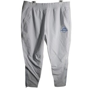 Under Armour Womens XL TG EG UA Squad WarmUp Pant Light Gray Joggers Zip Ankle‎